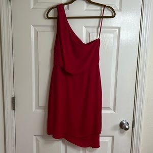 BCBG Maxazria Cranberry One Shoulder Cocktail Dress! Size 6